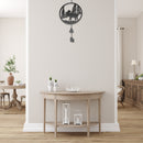 Black Metal Wall Hanging With Bell Moose Forest