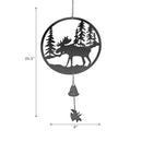 Black Metal Wall Hanging With Bell Moose Forest
