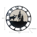 Wood & Metal Clock Moose Forest