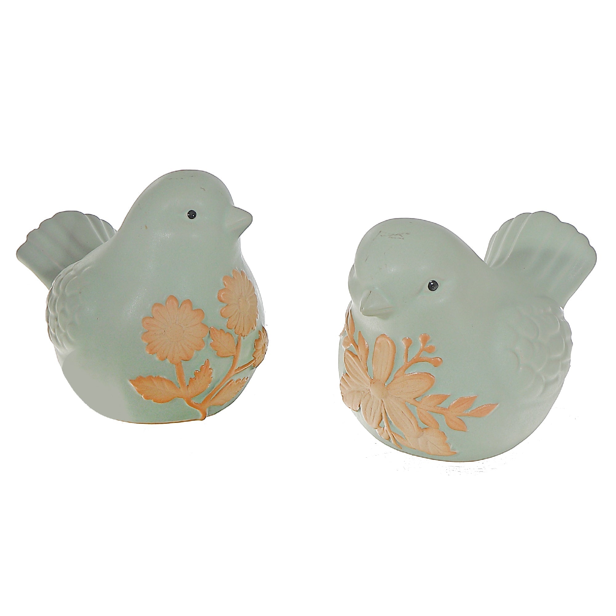 Set of 2 Assorted Decorative Ceramic Bird Figurines, Home Table Accent, Rustic or Farmhouse Decor, Collectible Figurines