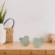 Set of 2 Assorted Decorative Ceramic Bird Figurines, Home Table Accent, Rustic or Farmhouse Decor, Collectible Figurines