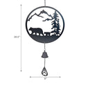 Black Metal Wall Hanging With Bell Bear Forest