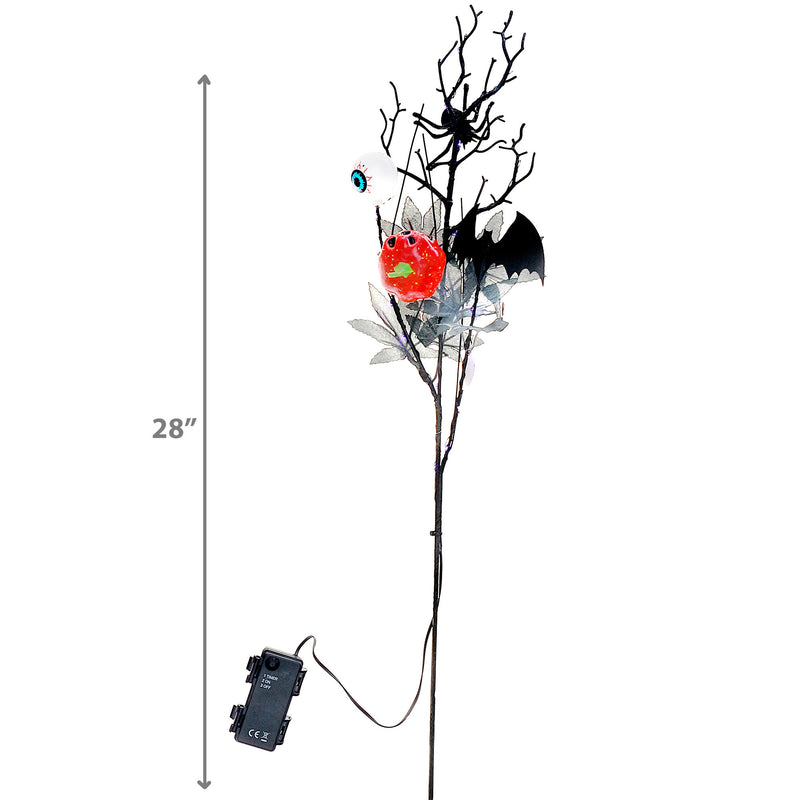 28" Led Branch 20L With Creepy Creatures