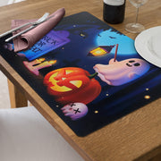 Jack-O’-Lantern Reversible Plastic Placemat Set of 12 – Halloween Table Decor