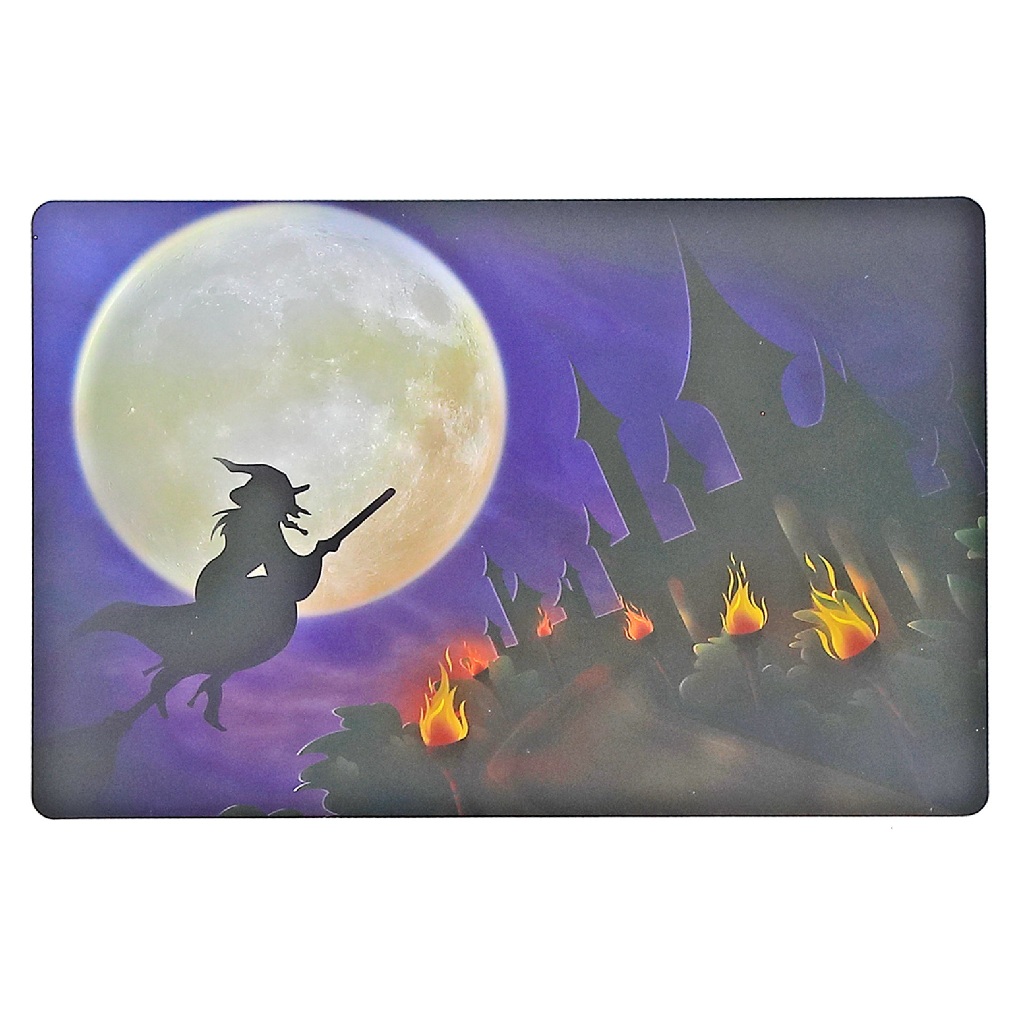 Witch & Pumpkin Reversible Plastic Placemat Set of 12 – Halloween Table Decor