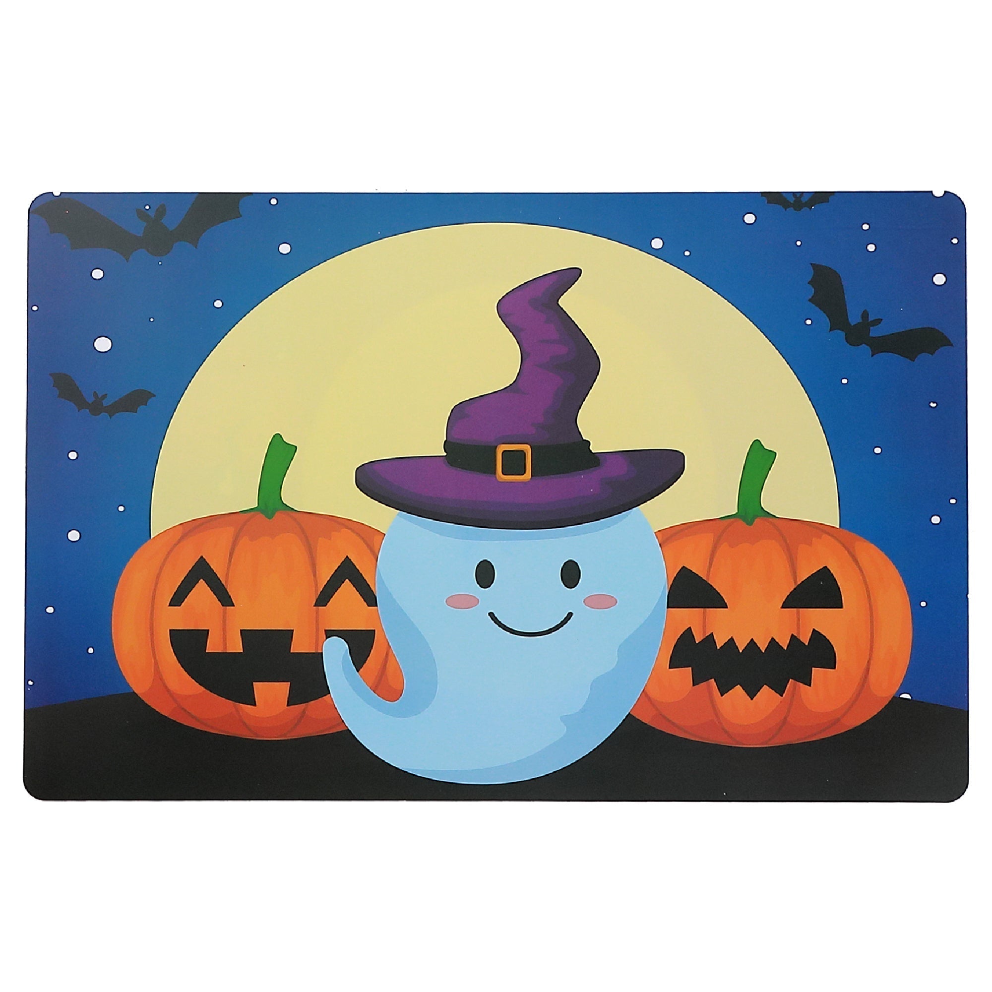 Ghost & Witch Reversible Plastic Placemat Set of 12 – Halloween Table Decor
