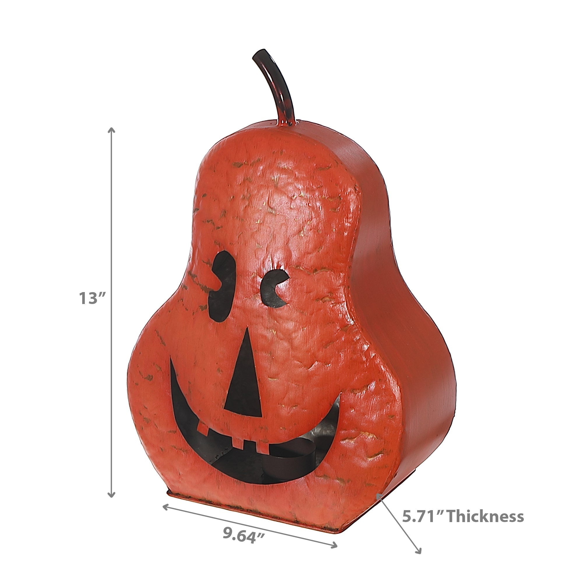5.71" Metal Halloween Pumpkin Decoration – Fall Table Decor