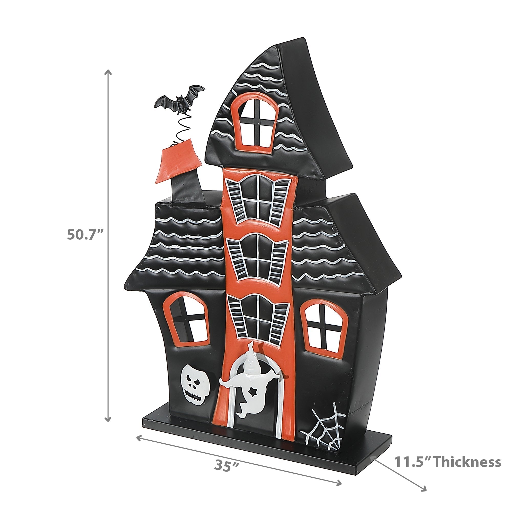 Metal Ghost House Halloween Decoration – Spooky Tabletop Accent