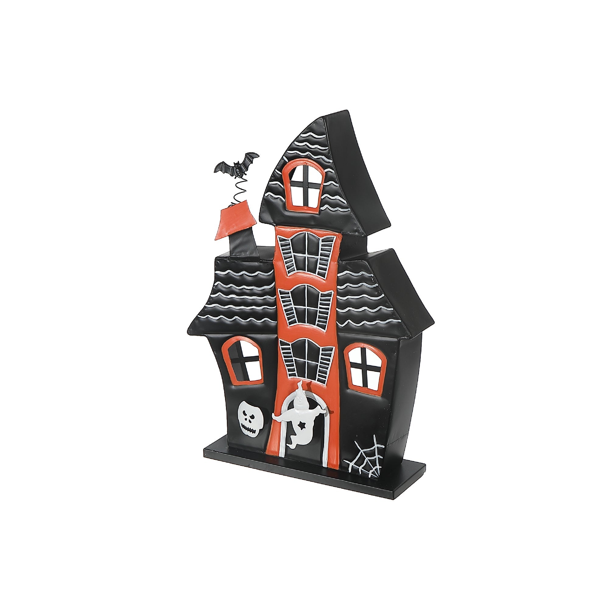 Metal Ghost House Halloween Decoration – Spooky Tabletop Accent