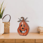 Metal Halloween Pumpkin Decoration – Fall Tabletop & Spooky Accent