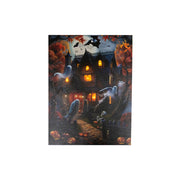 LED Canvas Wall Art Haunted House Ghosts and Bats, Wall Decor, Holiday Decor