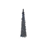 Black Pop-Up Halloween Tinsel Tree with Stand – Halloween Tabletop Decor, Spooky Indoor Decoration, Seasonal Holiday Accent