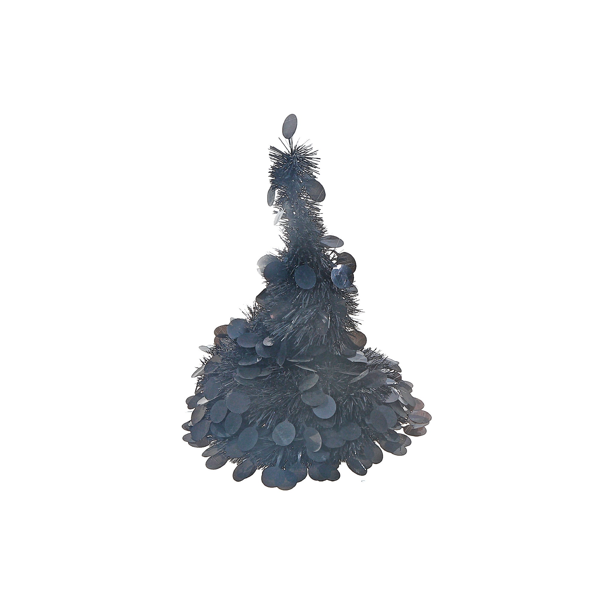 Black Pop-Up Halloween Tinsel Tree with Stand – Halloween Tabletop Decor, Spooky Indoor Decoration, Seasonal Holiday Accent