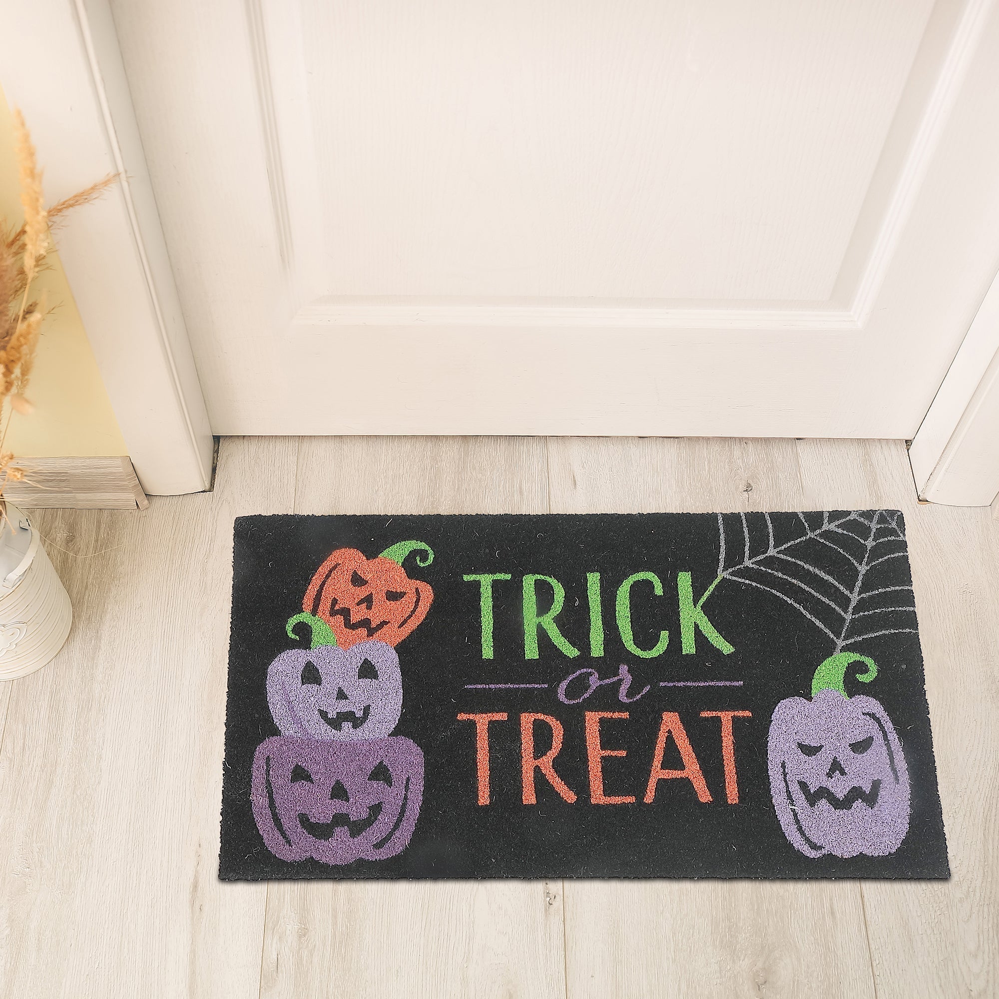 Coir Door Mat Trick Or Treat – Halloween Entrance Mat, Spooky Seasonal Decor