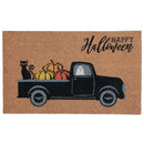 Coir Door Mat (Black Truck - Happy Halloween)