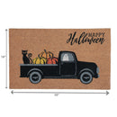 Coir Door Mat (Black Truck - Happy Halloween)