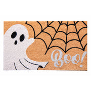 Coir Door Mat Ghost and Cobwebs Boo! with Glitter, Halloween, Door Mat, Holiday Decor