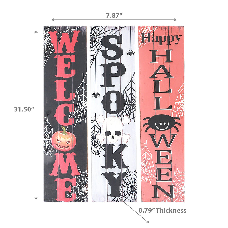Wooden Halloween Wall Sign - Set of 3