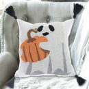 Cotton Embroidered Cushion (Ghost With Pumpkin) - Set of 2