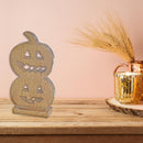 Wood Carved Double Jack-O-Lantern Décor