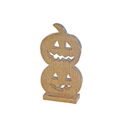 Wood Carved Double Jack-o'-Lantern Decor, Lantern, Holiday Decor