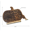 Wood Carved Pumpkin Décor (Small)