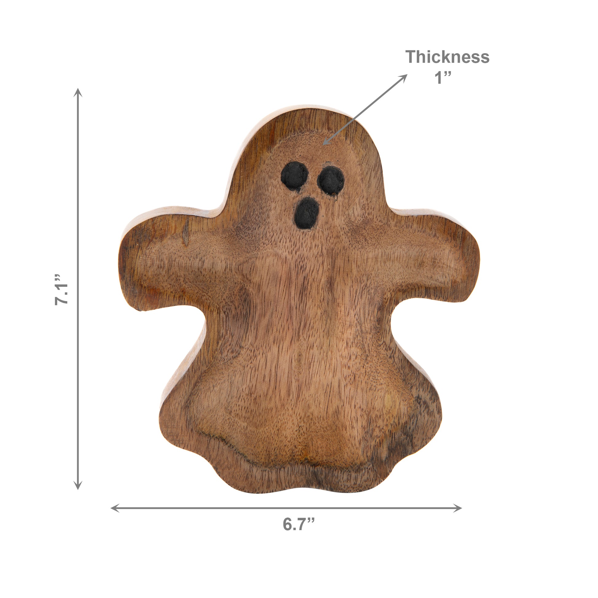 Mango Wood Shaped Serving Tray Ghost, Halloween, Serving Tray, Holiday Decor