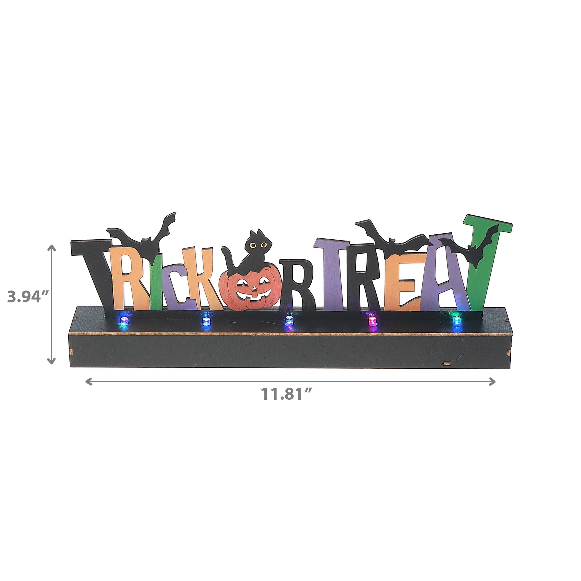 Wooden Trick-Or-Treat Halloween Decoration – Spooky Table Decor