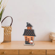 Small Ghost & Haunted Felt House Halloween Decoration – Spooky Tabletop Decor