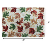 Fall Leaves Tapestry Placemat 13x18 Set of 12 – Autumn & Holiday Table Decor