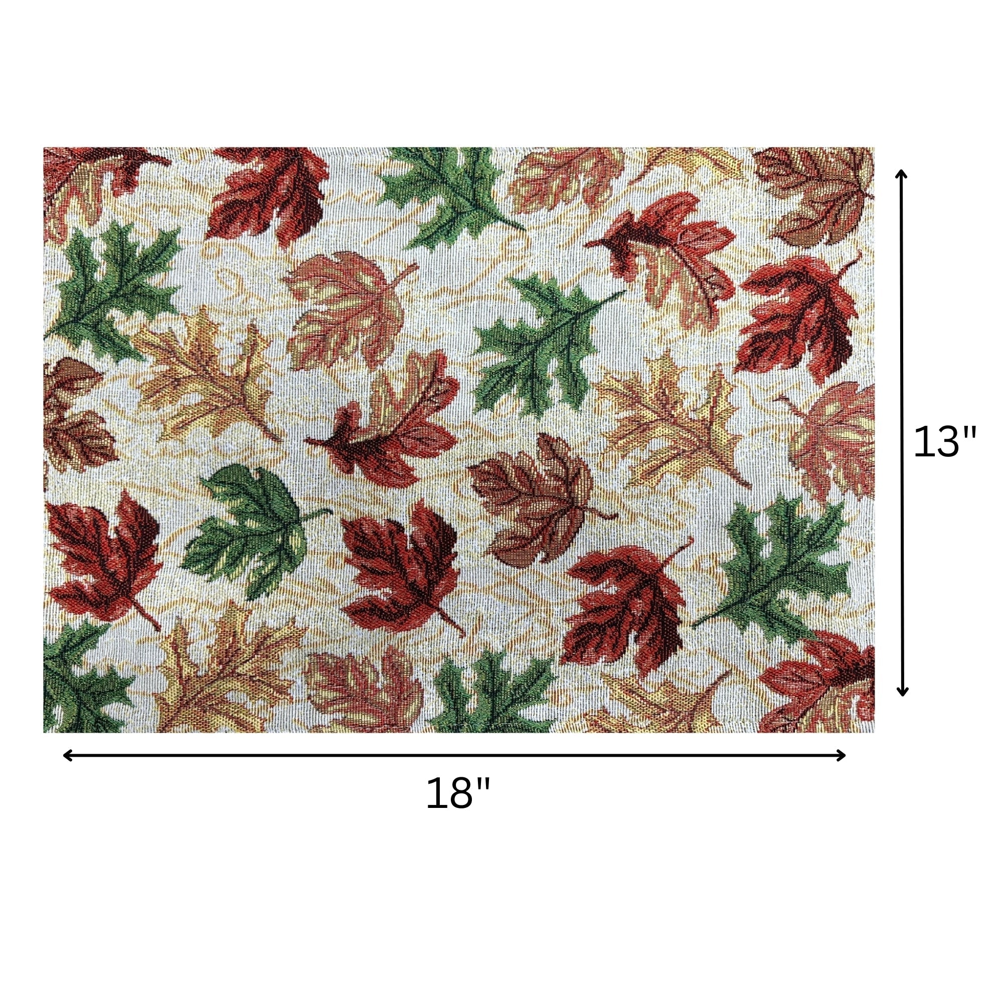 Fall Leaves Tapestry Placemat 13x18 Set of 12 – Autumn & Holiday Table Decor