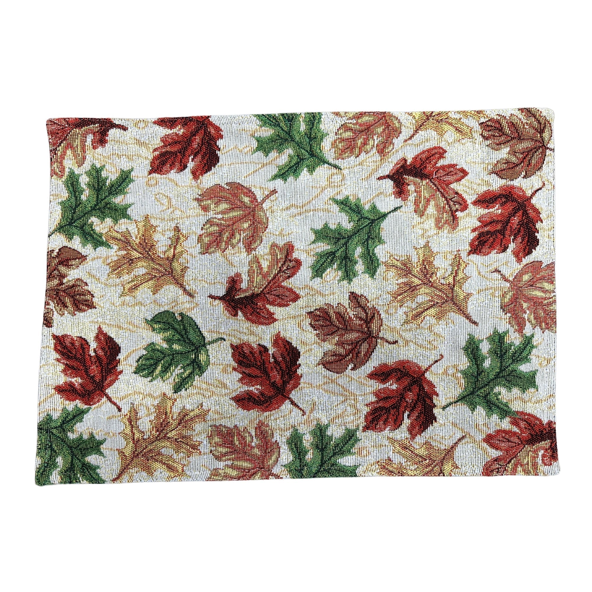Fall Leaves Tapestry Placemat 13x18 Set of 12 – Autumn & Holiday Table Decor
