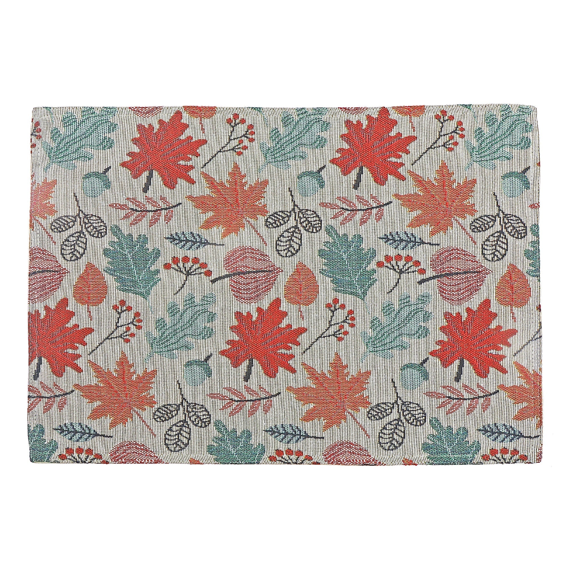 Tapestry Placemat Set of 12 Falling Leaves 13"x18" – Fall Table Decor, Thanksgiving Dining Accent, Seasonal Autumn Decoration