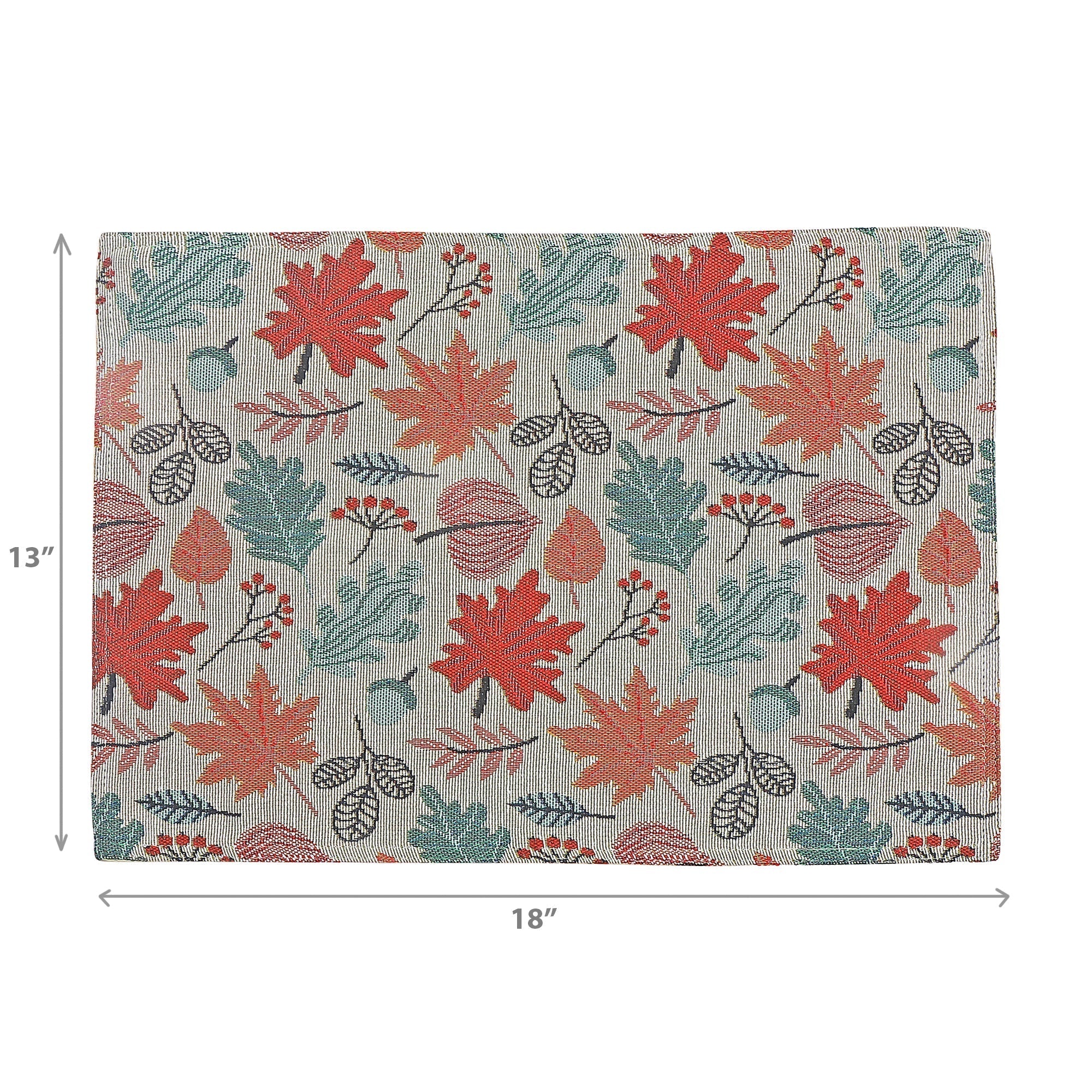 Tapestry Placemat Set of 12 Falling Leaves 13"x18" – Fall Table Decor, Thanksgiving Dining Accent, Seasonal Autumn Decoration