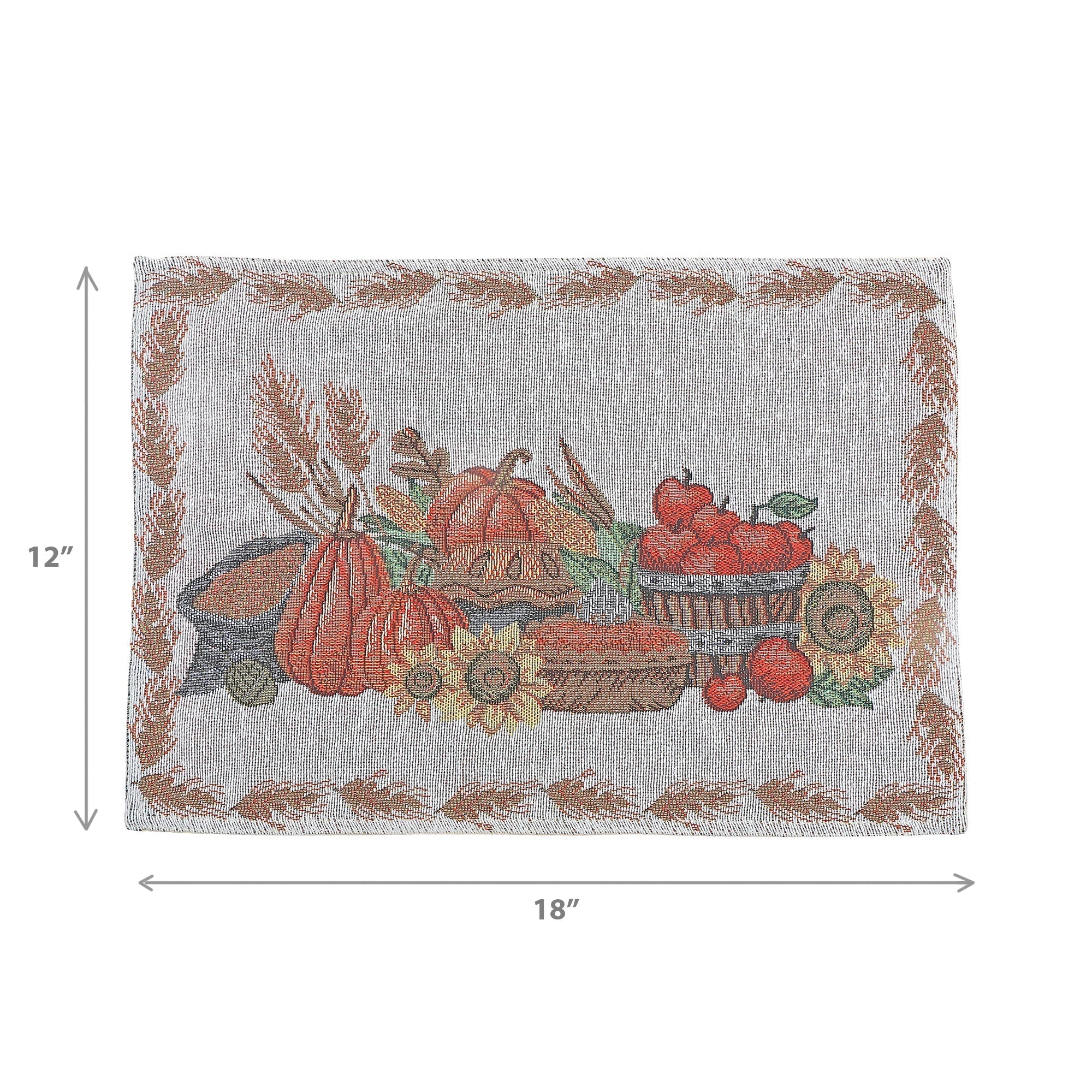 Tapestry Placemat Set of 12 Fresh Baked Pies 13"x18" – Thanksgiving Table Decor, Fall Dining Accent, Seasonal Holiday Decoration