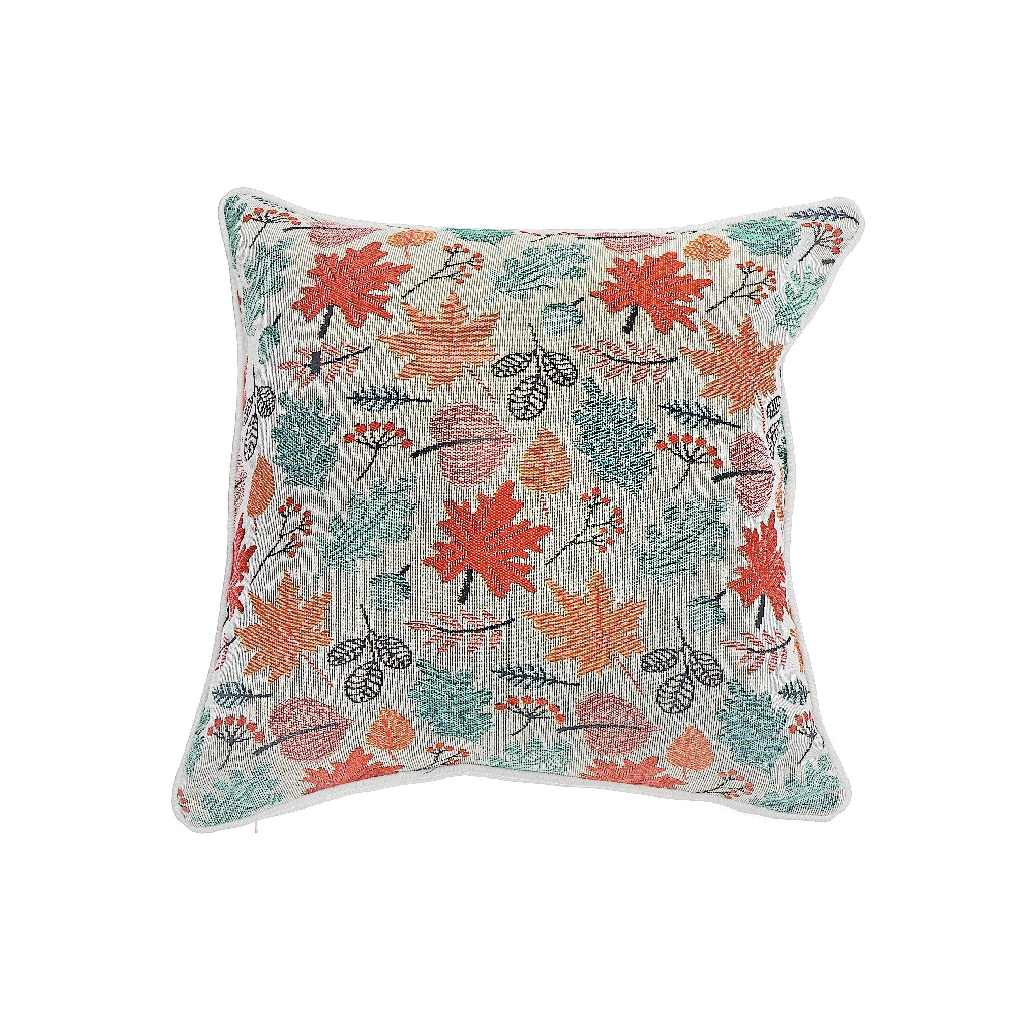Tapestry Falling Leaves Cushion 18 Inches by 18 Inches - Set of 2, Autumn Pillow, Thanksgiving Decor, Seasonal Throw