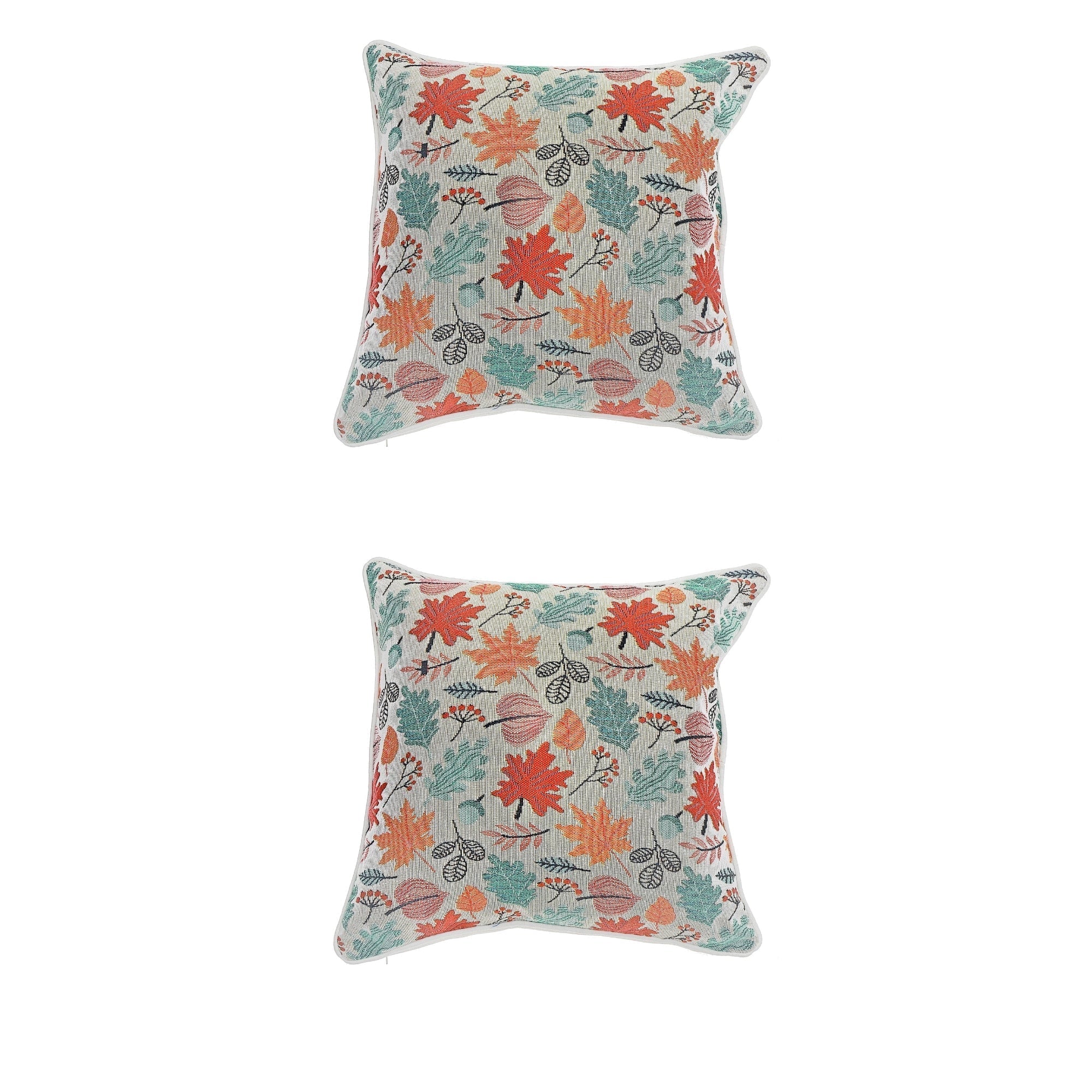 Tapestry Falling Leaves Cushion 18 Inches by 18 Inches - Set of 2, Autumn Pillow, Thanksgiving Decor, Seasonal Throw