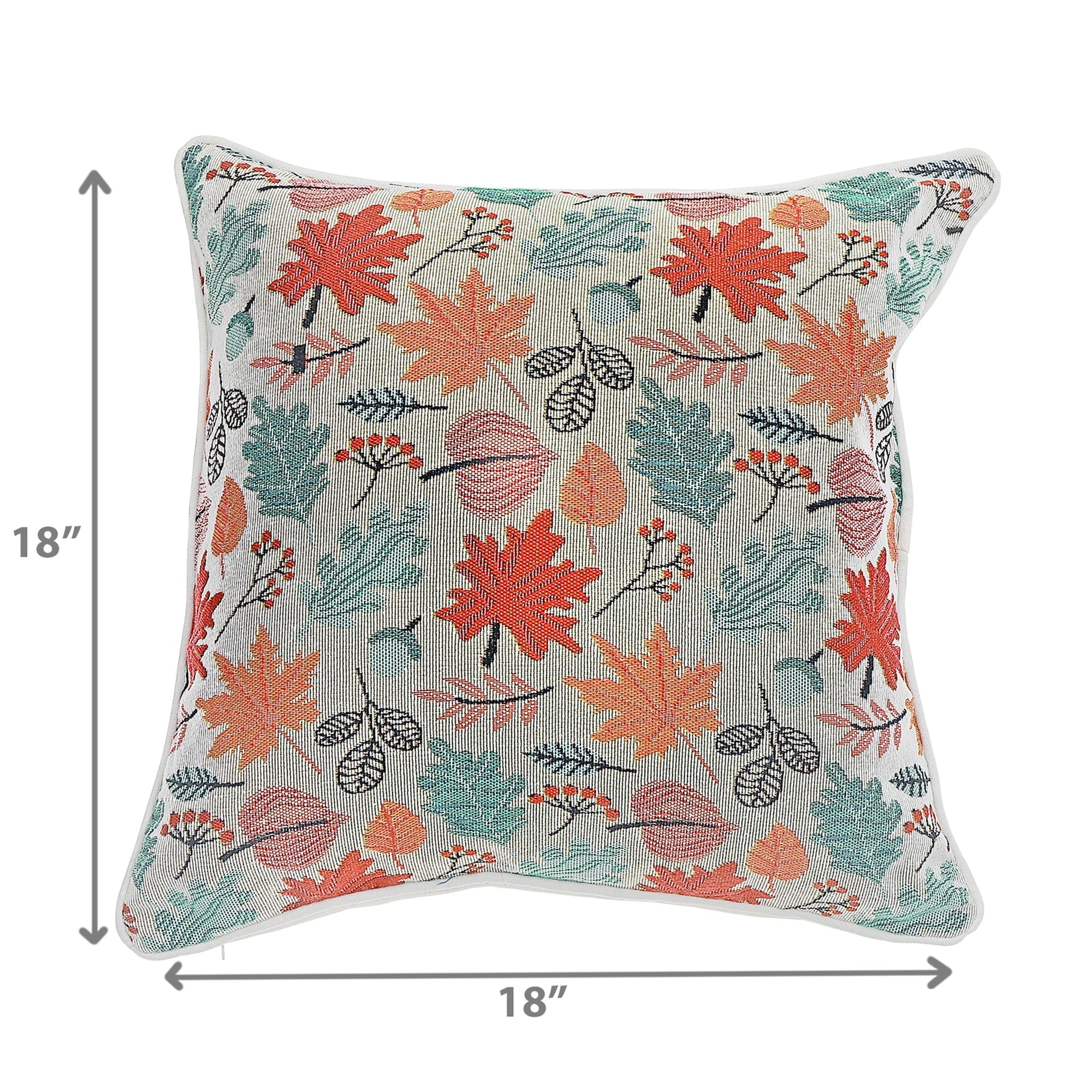 Tapestry Falling Leaves Cushion 18 Inches by 18 Inches - Set of 2, Autumn Pillow, Thanksgiving Decor, Seasonal Throw
