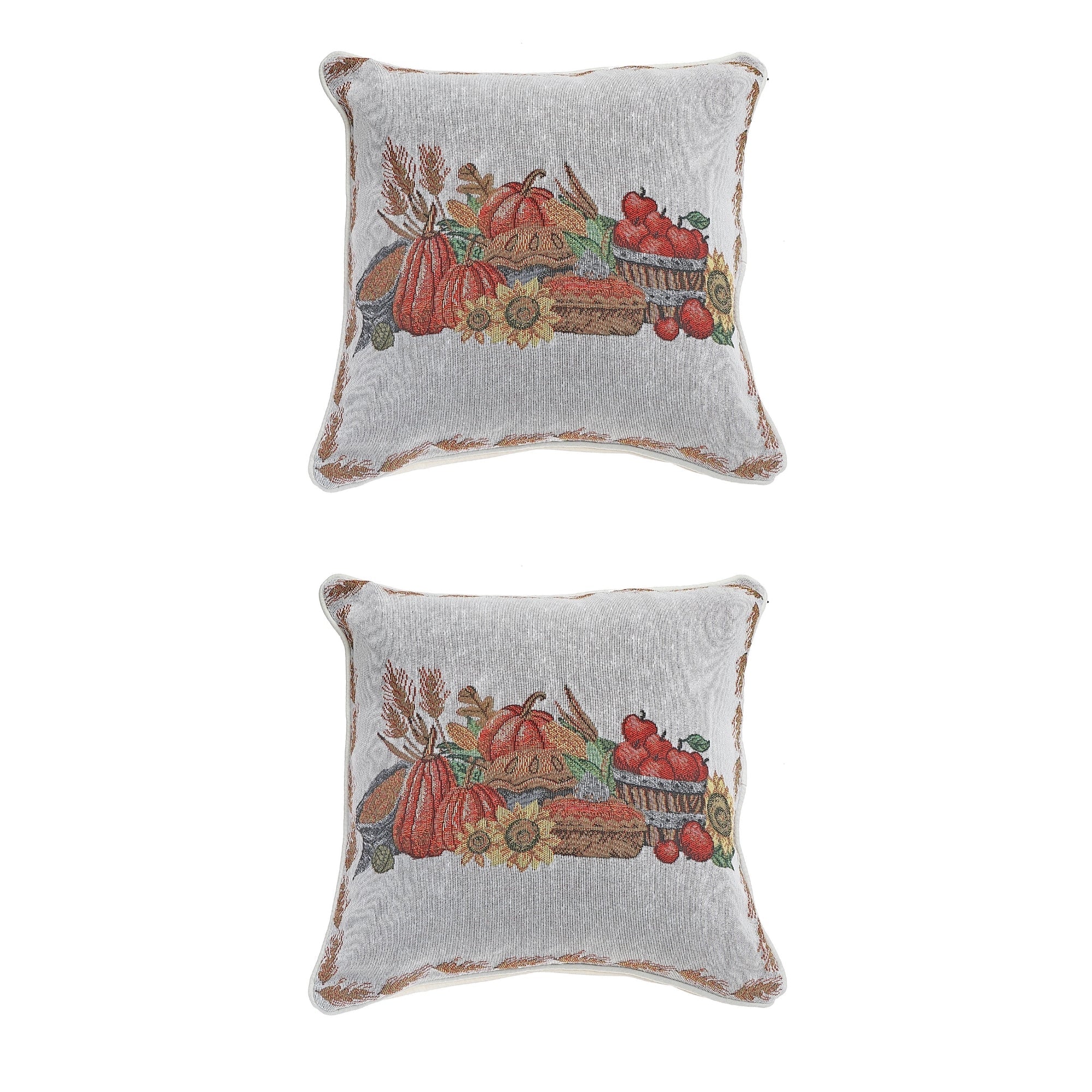 Tapestry Fresh Baked Pies Cushion 18 Inches by 18 Inches - Set of 2, Christmas Pillow, Kitchen Decor, Holiday Throw