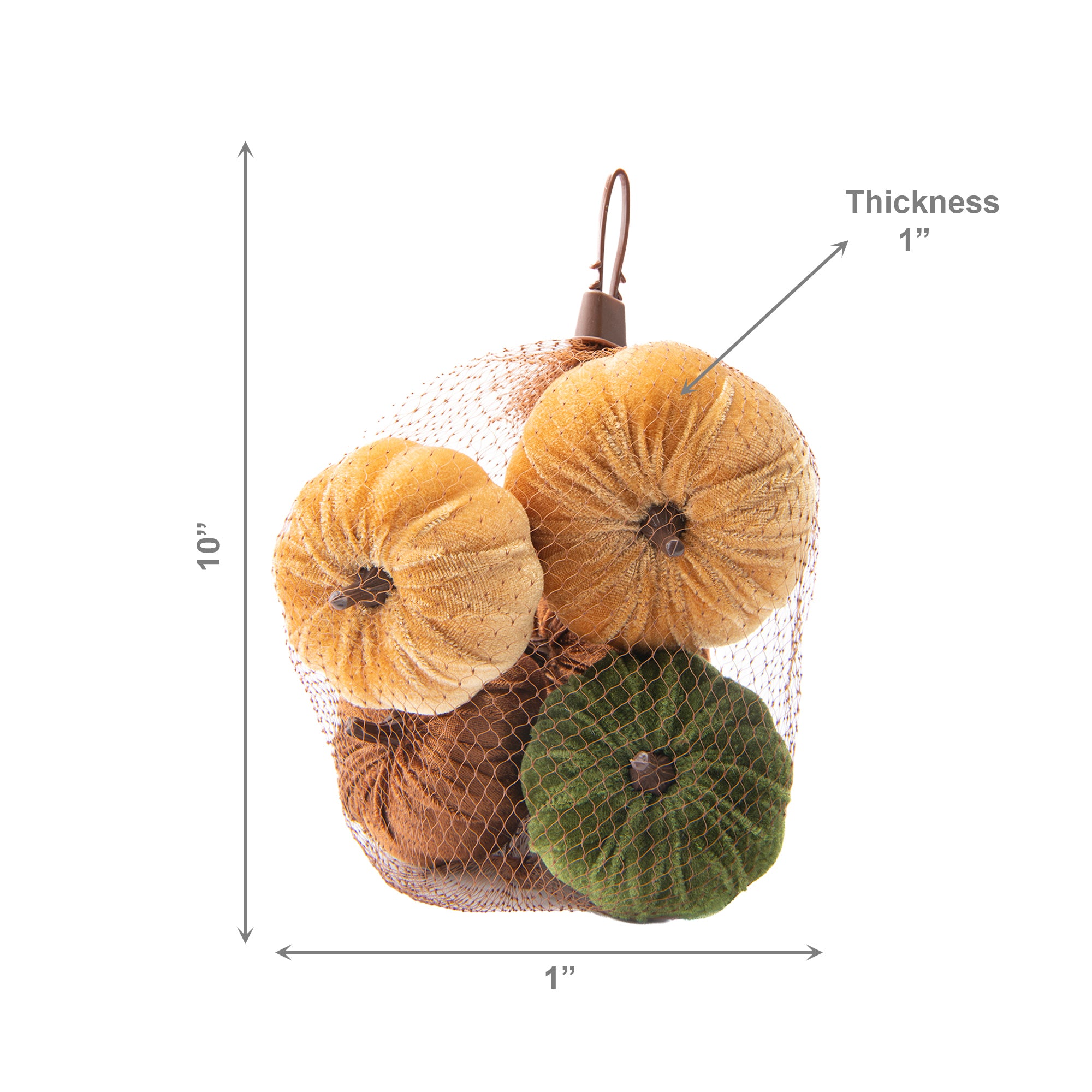 5 Pack Pumpkin Decor in Net Bag, Fall Harvest, Holiday Decor- Set of 2