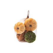 5 Pack Pumpkin Decor in Net Bag, Fall Harvest, Holiday Decor- Set of 2