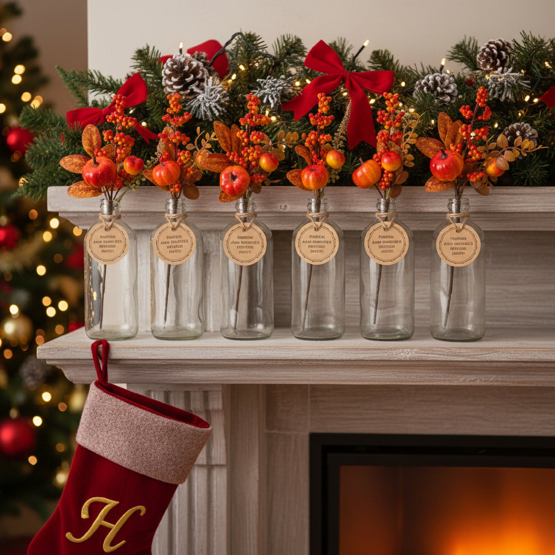 Pumpkin and Berries Pick Assorted, Fall Harvest, Floral Pick, Holiday Decor- Set of 6