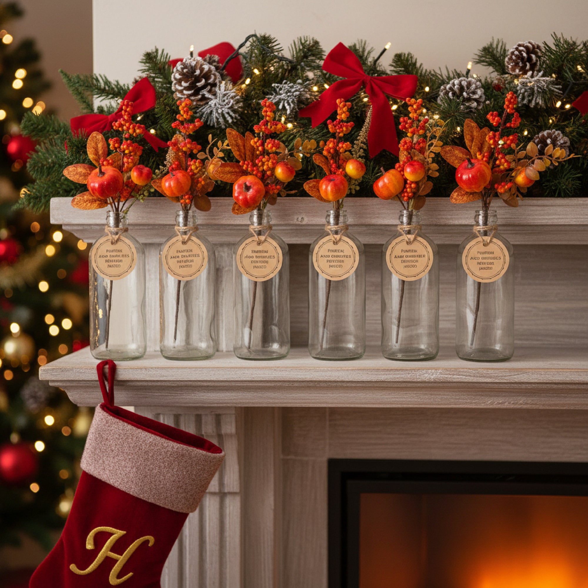 Pumpkin and Berries Pick Assorted, Fall Harvest, Floral Pick, Holiday Decor- Set of 6