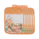 Pot Holder With Pocket (Pumpkin) - Set of 6