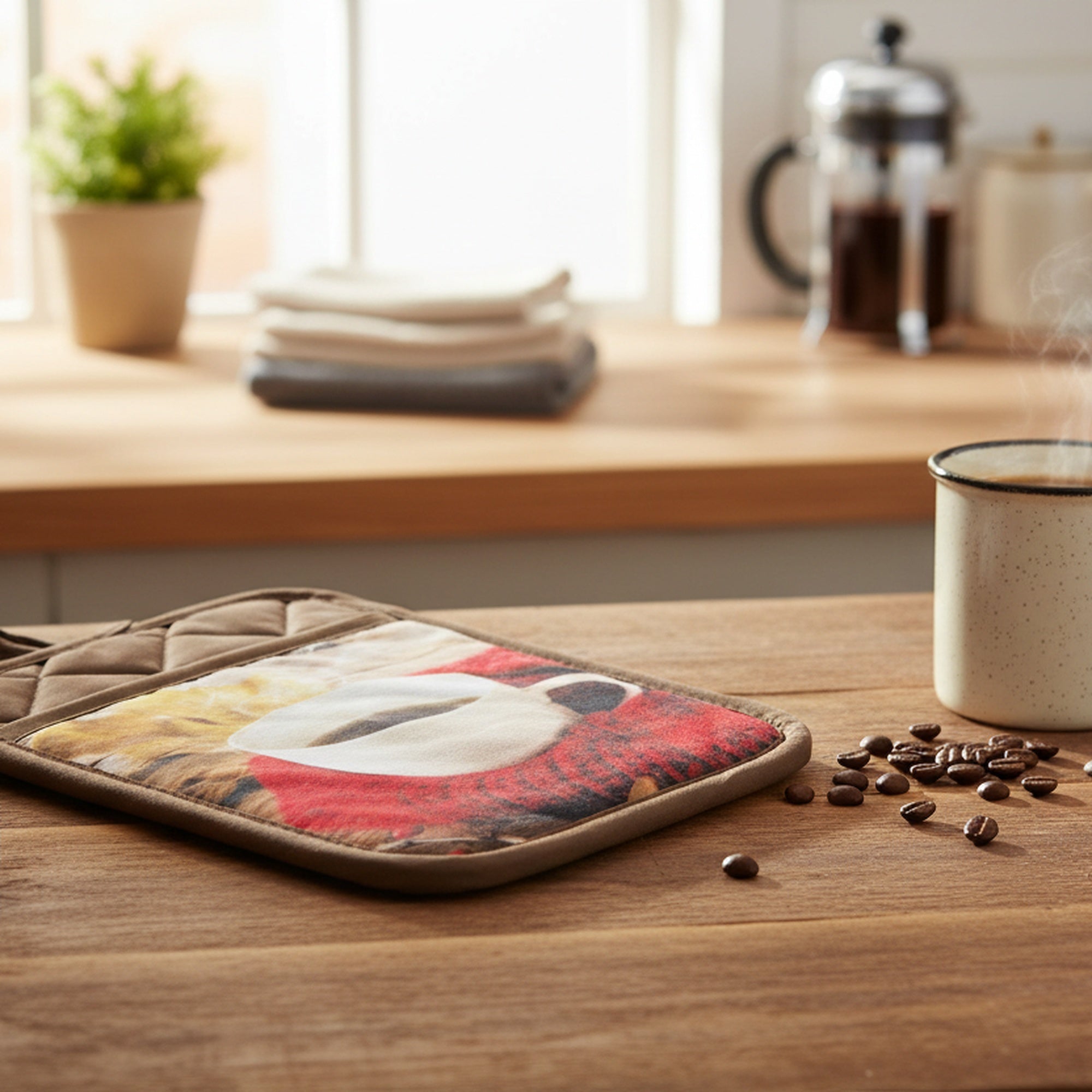 Pot Holder with Pocket Cozy Coffee, Pot Holder, Holiday Decor- Set of 6