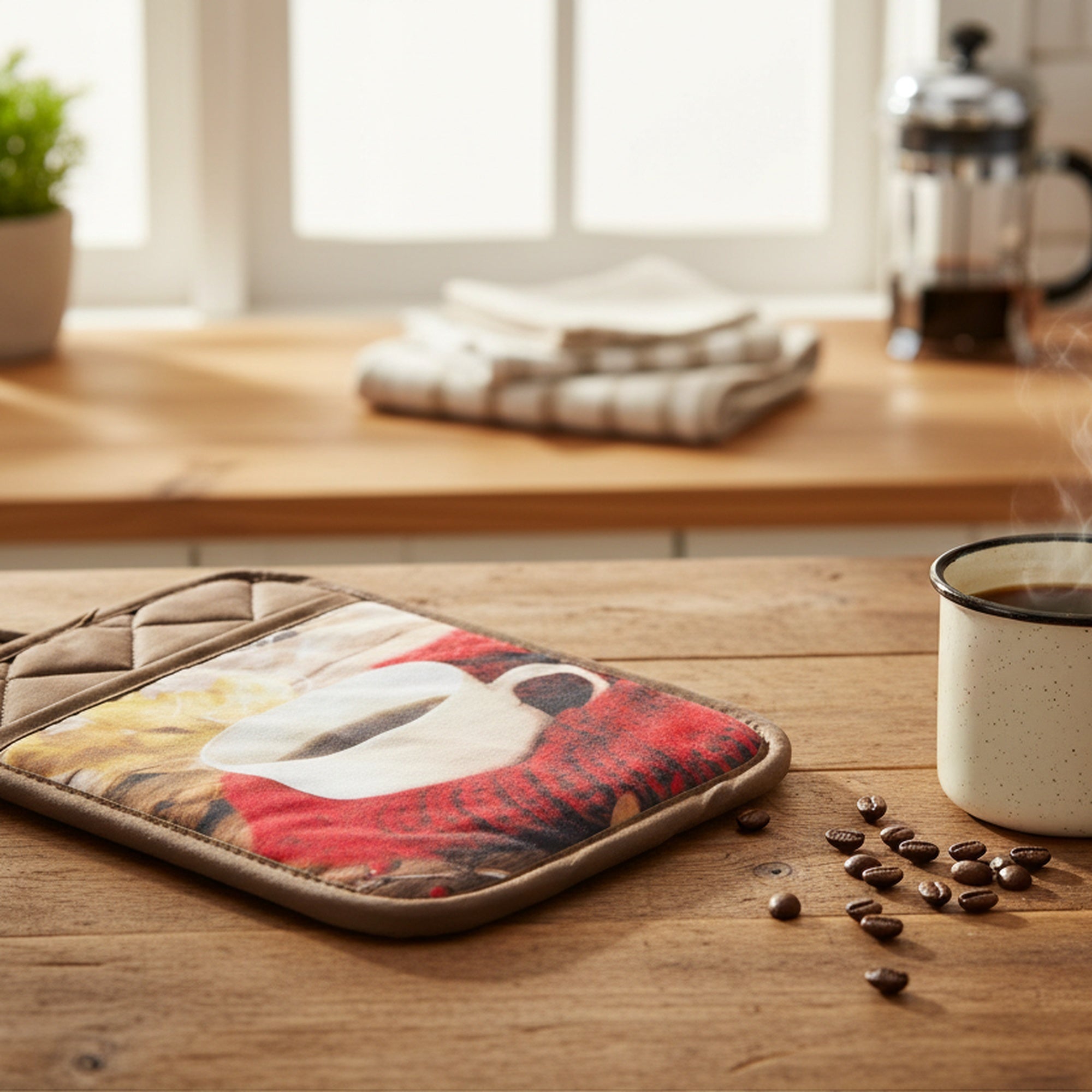 Pot Holder with Pocket Cozy Coffee, Pot Holder, Holiday Decor- Set of 6