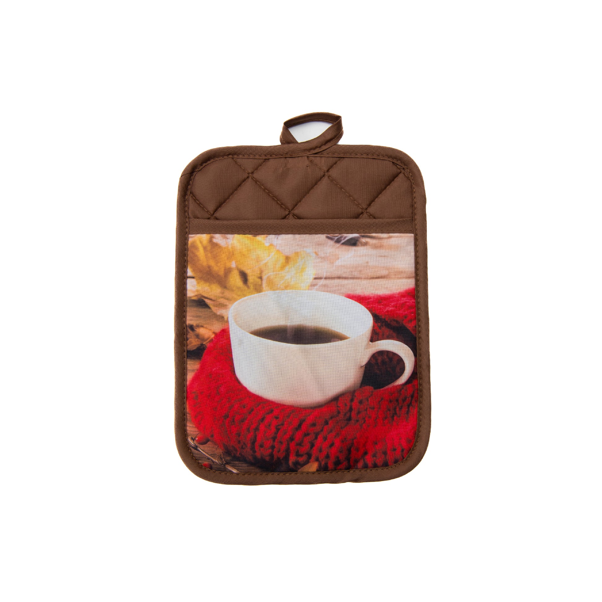 Pot Holder with Pocket Cozy Coffee, Pot Holder, Holiday Decor- Set of 6