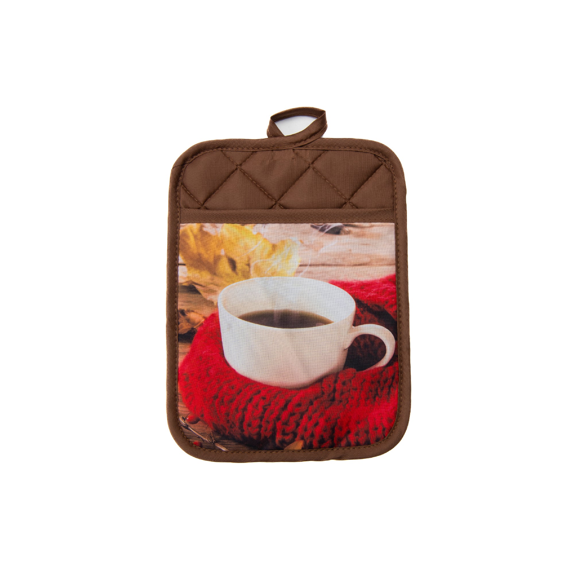 Pot Holder with Pocket Cozy Coffee, Pot Holder, Holiday Decor- Set of 6