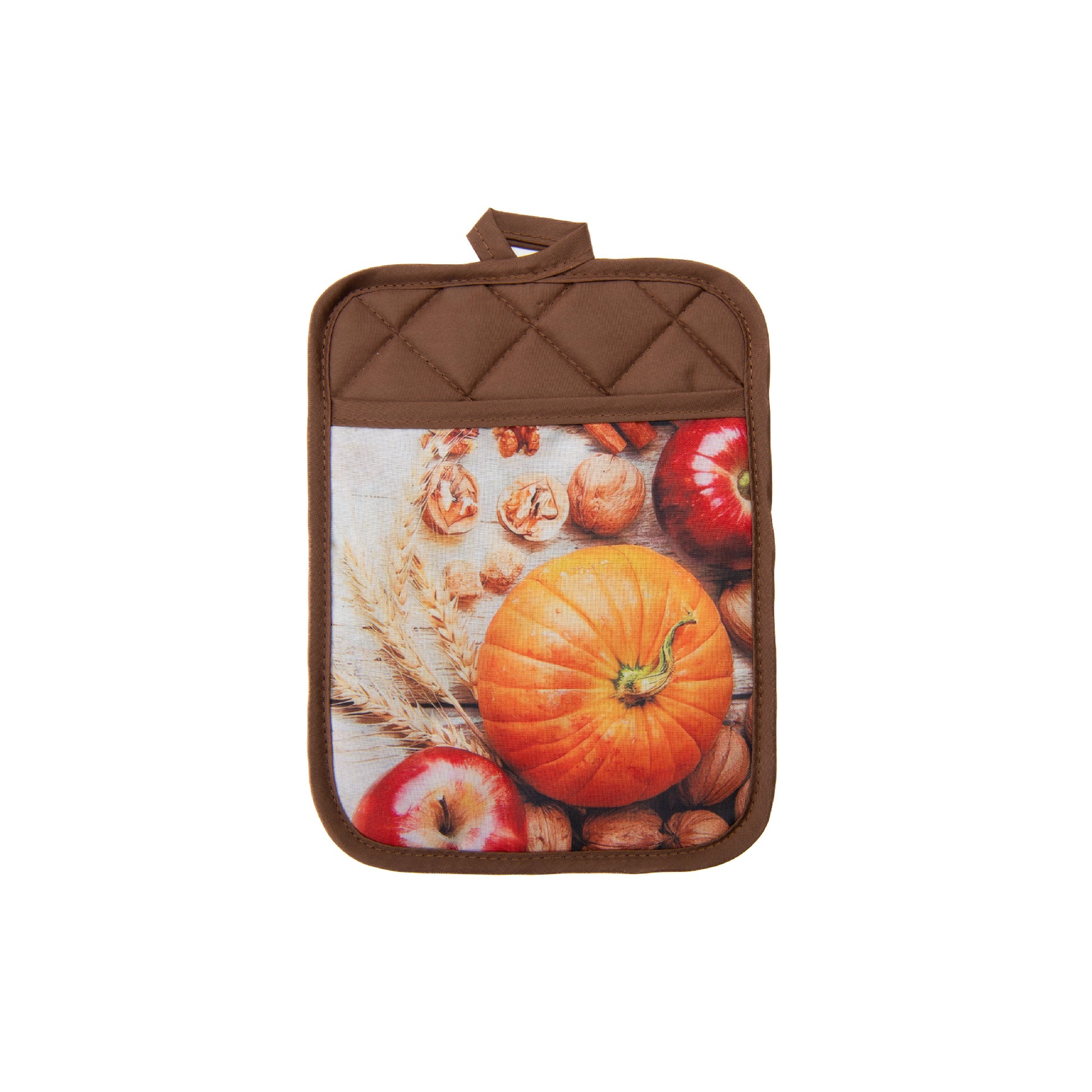 Pot Holder with Pocket Pumpkin Apple, Fall Harvest, Pot Holder, Holiday Decor- Set of 6