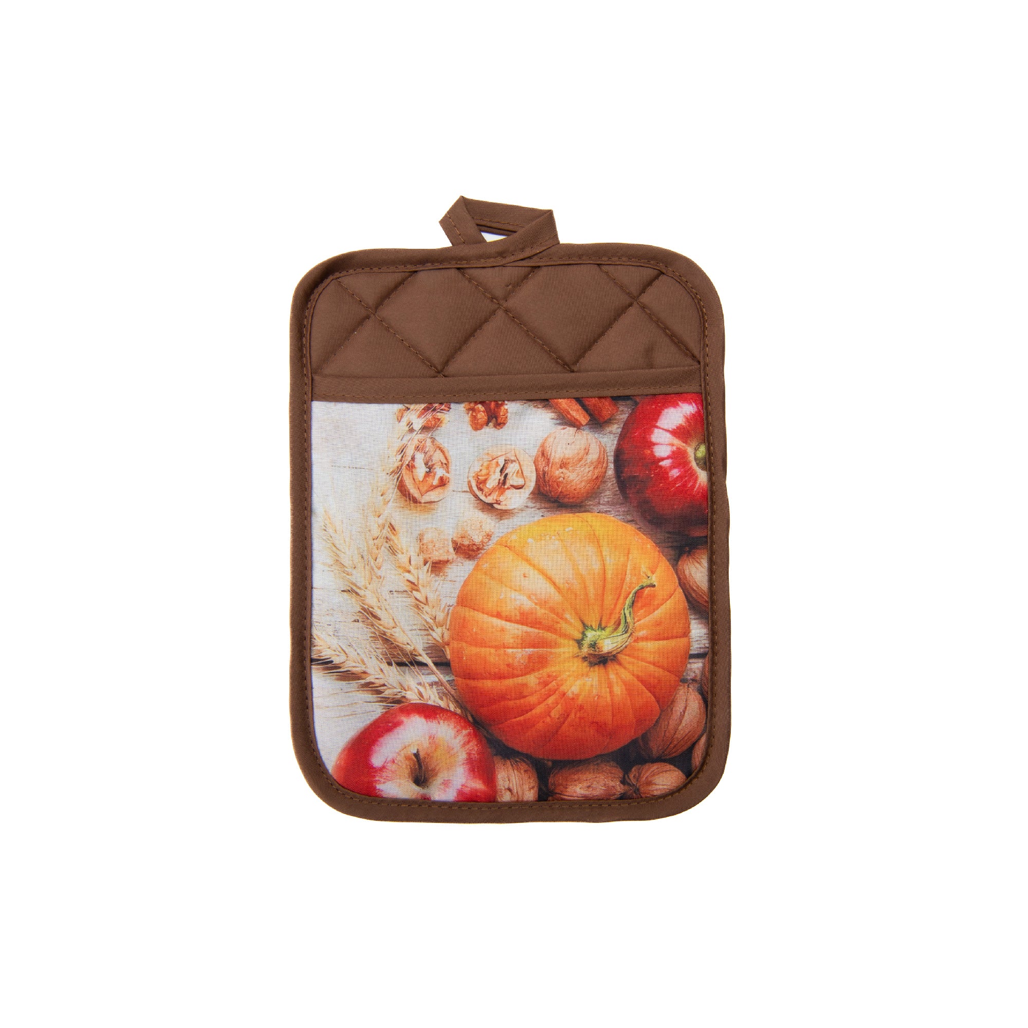 Pot Holder with Pocket Pumpkin Apple, Fall Harvest, Pot Holder, Holiday Decor- Set of 6